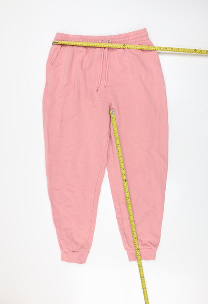 Marks and Spencer Women Pink Jogger Sweatpants Size 16 Regular Fleece