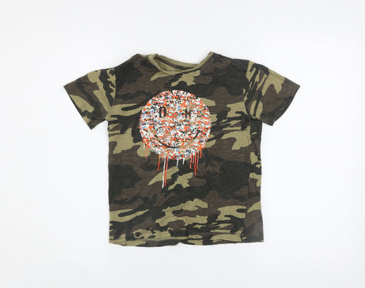 Next Boys Green Camouflage Graphic Print T-Shirt 6-7 Years
