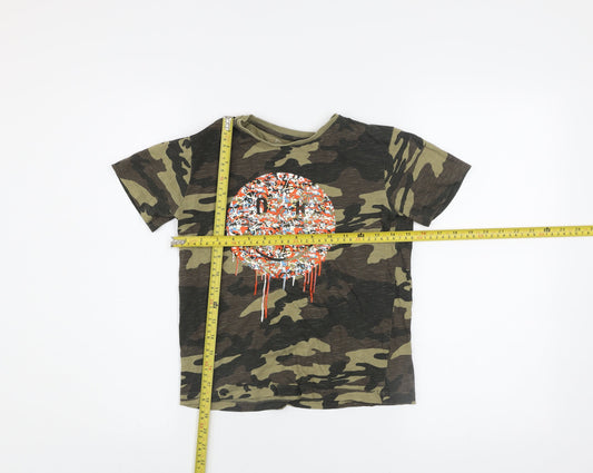 Next Boys Green Camouflage Graphic Print T-Shirt 6-7 Years