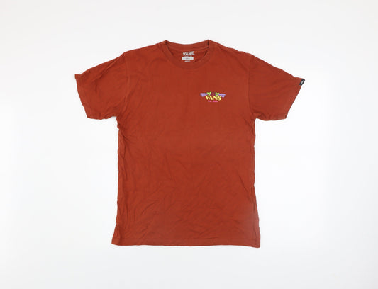 Vans Men’s Rust Red Classic Fit Graphic Rock T-Shirt Small