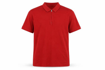 Jacamo Men's Red Cotton Collared Zip Polo Shirt XL