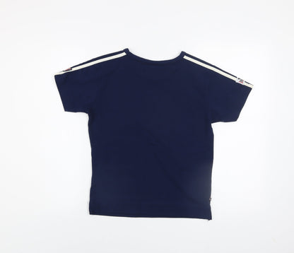 Lonsdale Boys Navy Blue Short Sleeve Logo T-Shirt Age 14 Polyester Cotton Blend