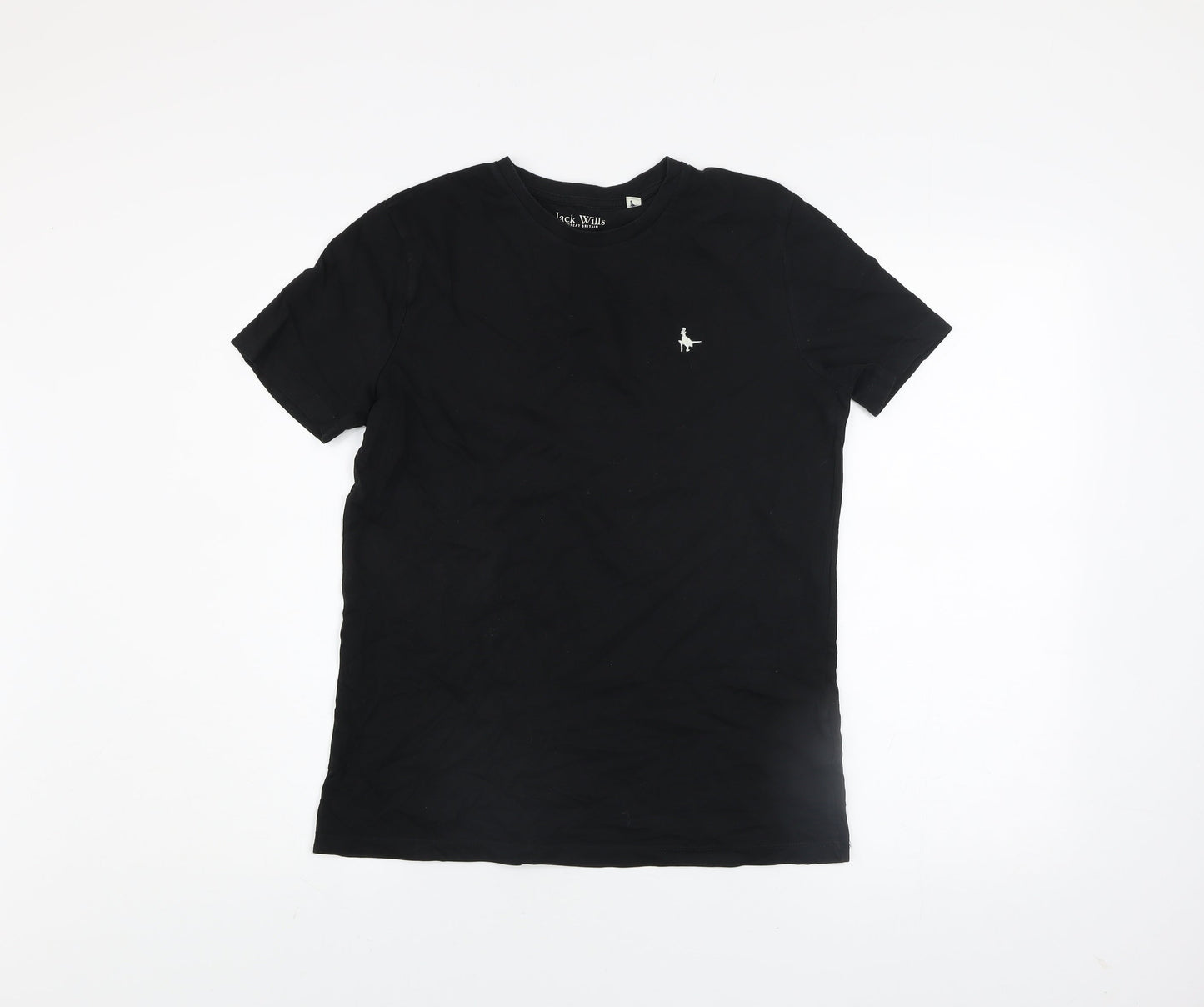 Jack Wills Boys Black Logo Crew Neck Short Sleeve Cotton T-Shirt 14-15 Years