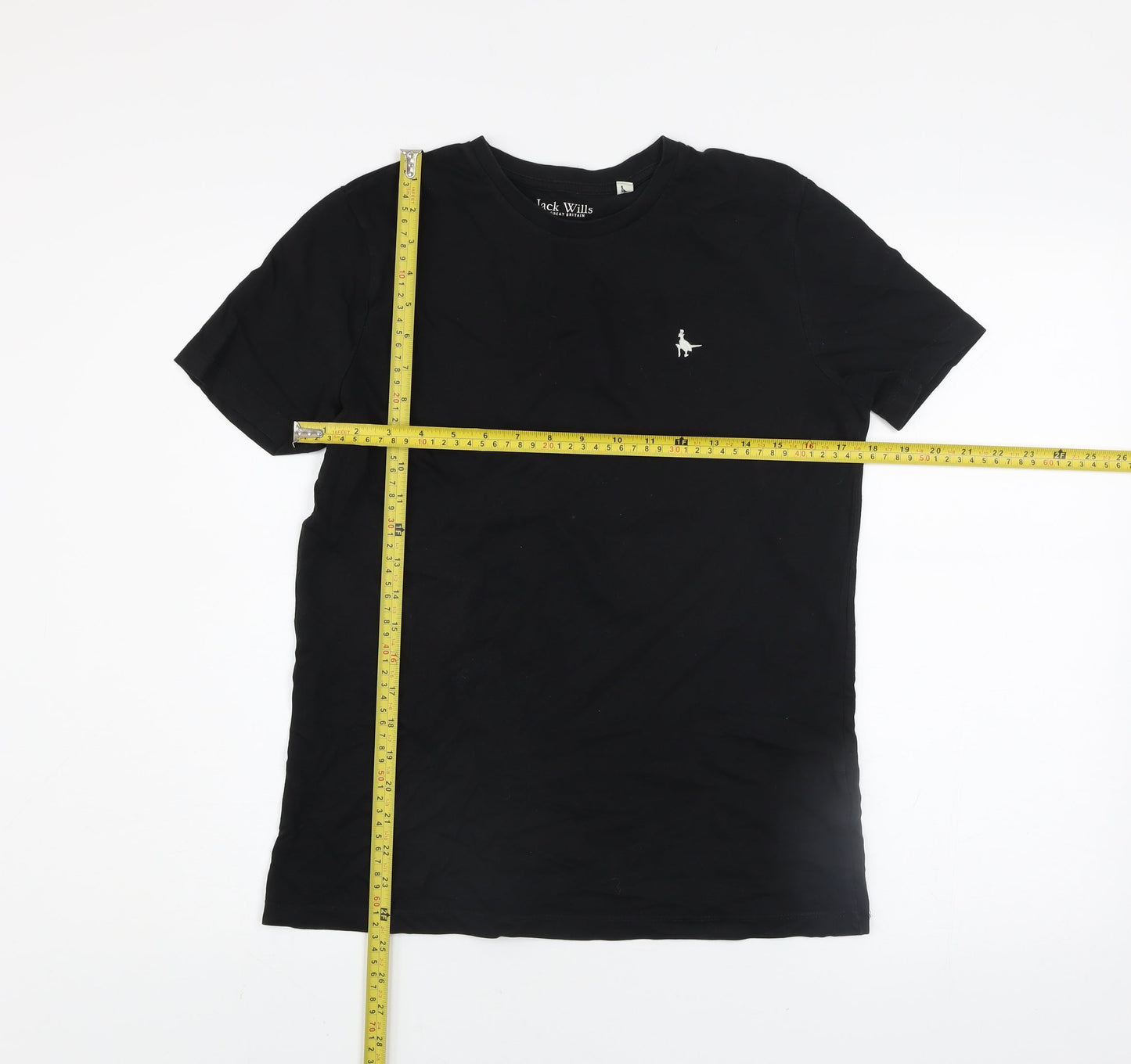 Jack Wills Boys Black Logo Crew Neck Short Sleeve Cotton T-Shirt 14-15 Years