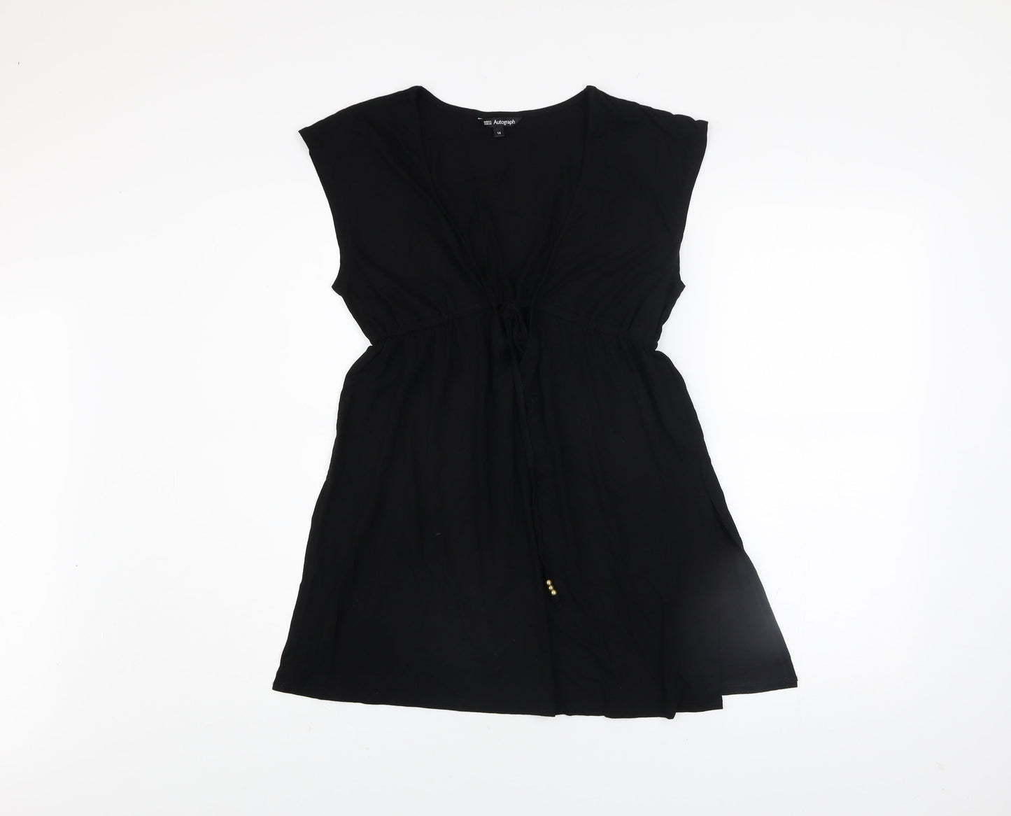 Marks and Spencer Autograph Women's Black Size 14 Sleeveless Shift Dress