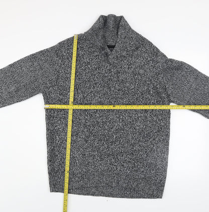 Next Men’s Grey Chunky Knit High Neck Button Jumper XL