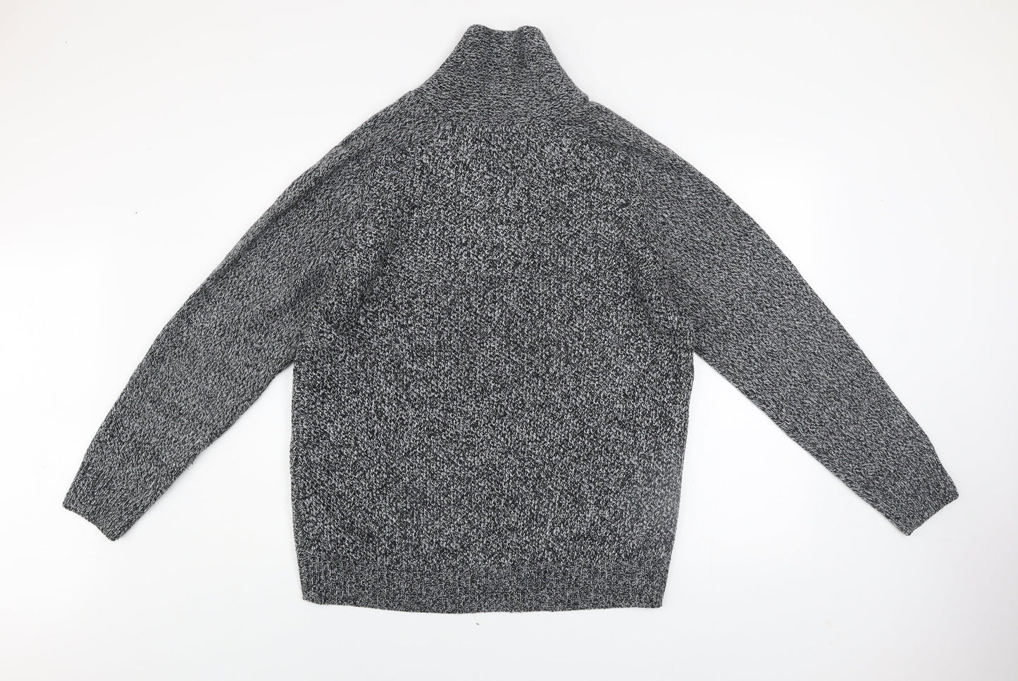 Next Men’s Grey Chunky Knit High Neck Button Jumper XL