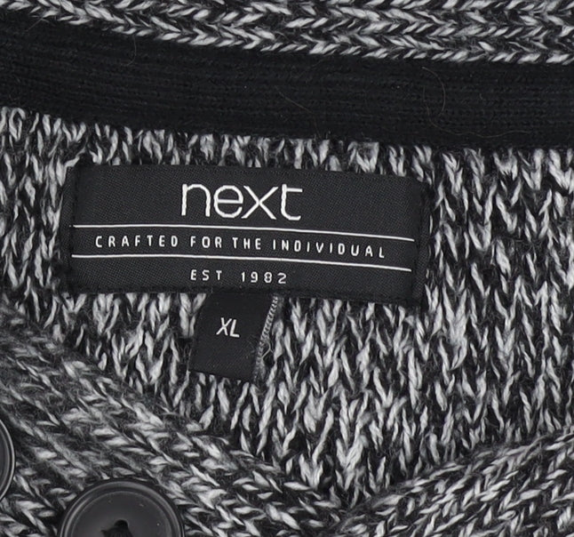 Next Men’s Grey Chunky Knit High Neck Button Jumper XL