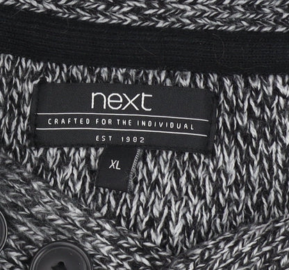 Next Men’s Grey Chunky Knit High Neck Button Jumper XL