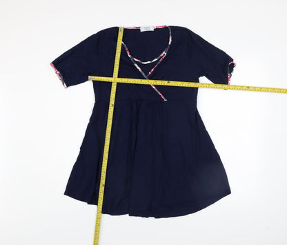 Womens UK Size XL Happy Mama Blue Wrap Blouse
