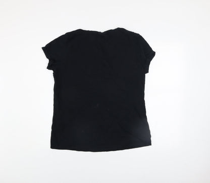 Womens UK Size 16 Harry Potter Black Basic T-Shirt