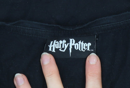 Womens UK Size 16 Harry Potter Black Basic T-Shirt