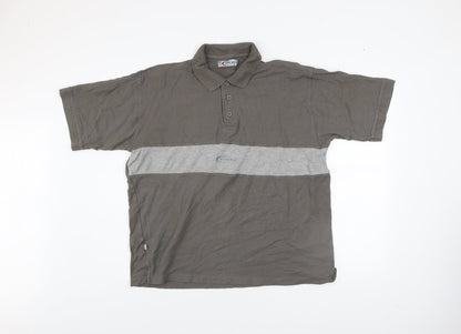 TOG24 Men's Grey XL Colourblock Cotton Polo Shirt