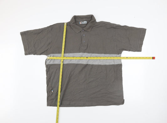 TOG24 Men's Grey XL Colourblock Cotton Polo Shirt