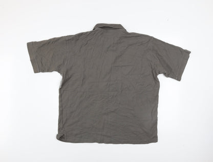 TOG24 Men's Grey XL Colourblock Cotton Polo Shirt