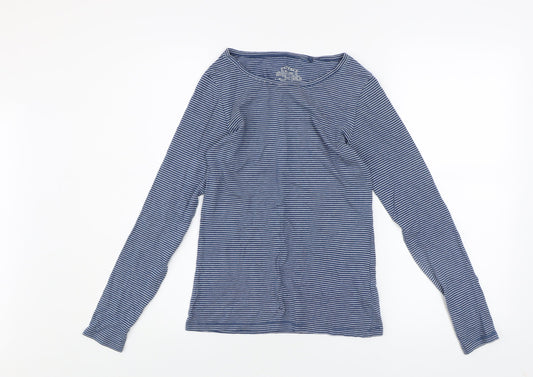 FatFace Women’s Blue Striped Long Sleeve Cotton Modal Top Size 6