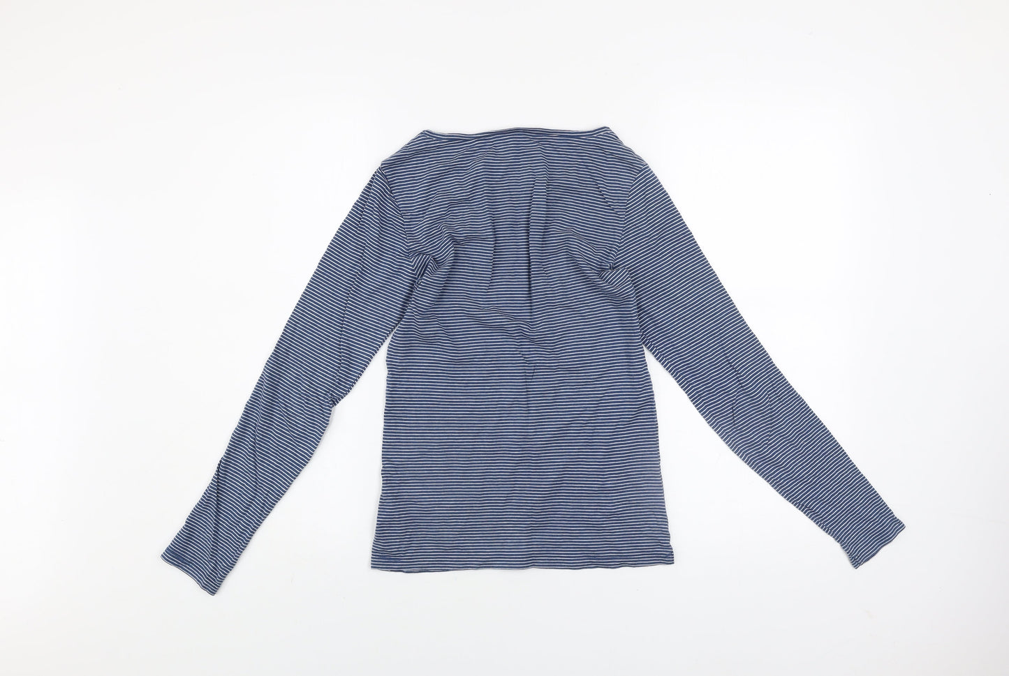 FatFace Women’s Blue Striped Long Sleeve Cotton Modal Top Size 6