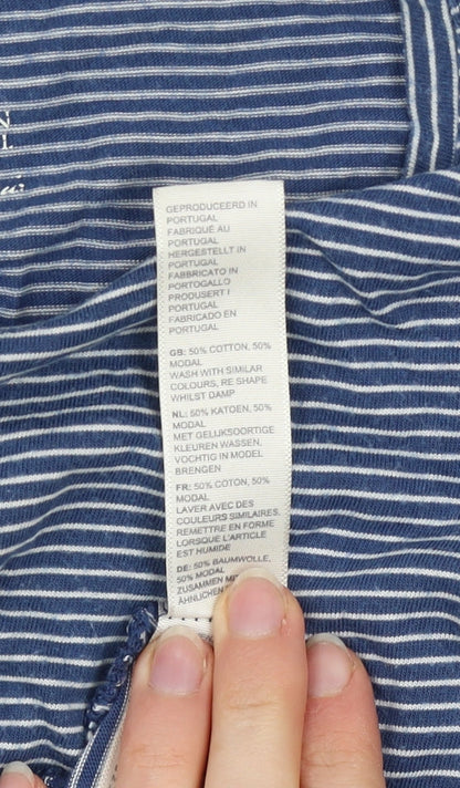 FatFace Women’s Blue Striped Long Sleeve Cotton Modal Top Size 6