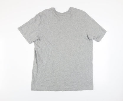 Adidas Men's Grey XL Crew Neck Cotton Short Sleeve T-Shirt