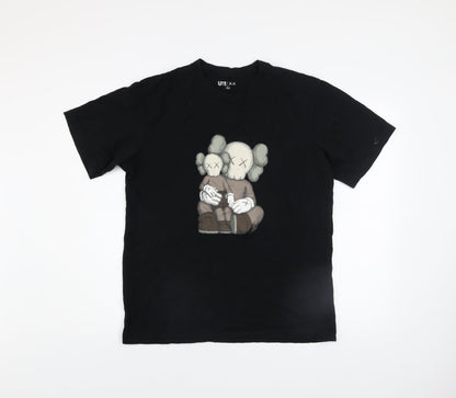 Uniqlo Men Black Graphic UT XX Cotton Crew Neck Short Sleeve T-Shirt M
