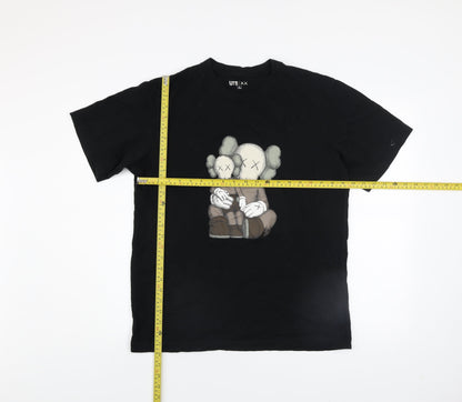 Uniqlo Men Black Graphic UT XX Cotton Crew Neck Short Sleeve T-Shirt M
