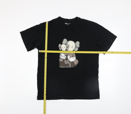 Uniqlo Men Black Graphic UT XX Cotton Crew Neck Short Sleeve T-Shirt M