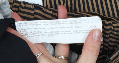 Mango Women’s Brown Striped Paperbag Trousers Size 8