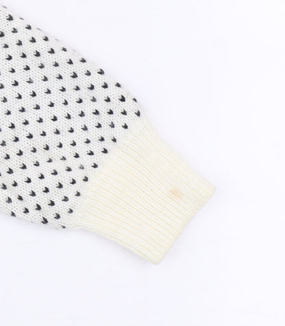 Next Men's White Fair Isle Reindeer Jumper L Winter Knitwear