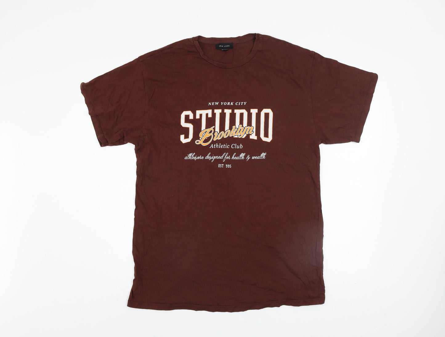 New Look Women's Brown Crew Neck Graphic T-Shirt Size 12