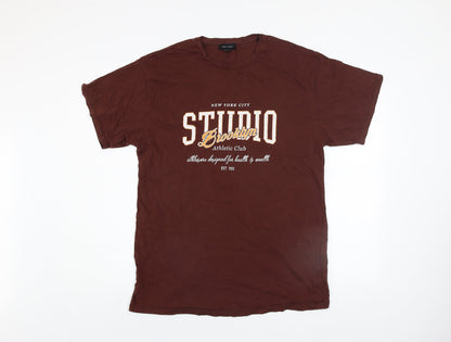 New Look Women's Brown Crew Neck Graphic T-Shirt Size 12