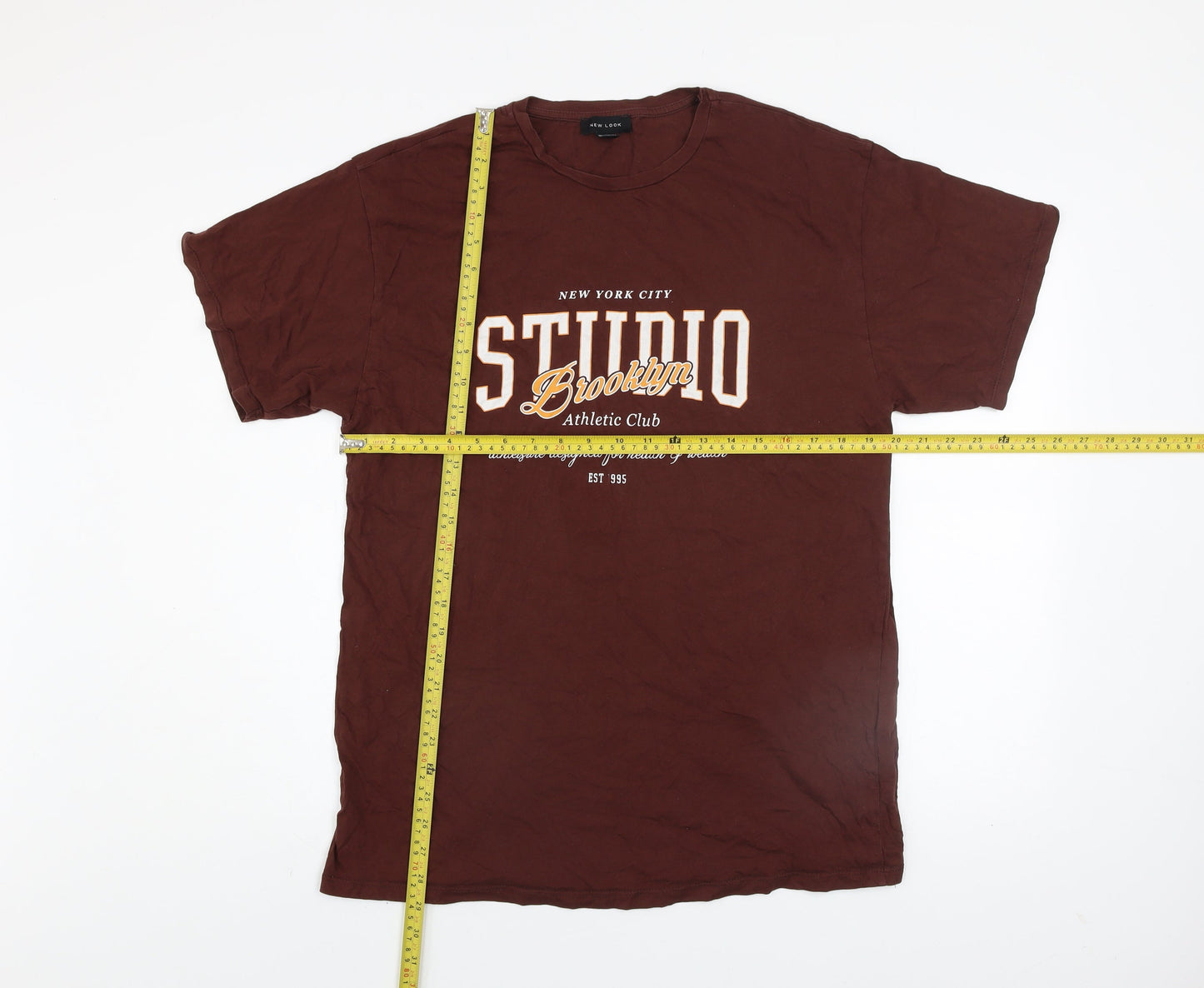 New Look Women's Brown Crew Neck Graphic T-Shirt Size 12