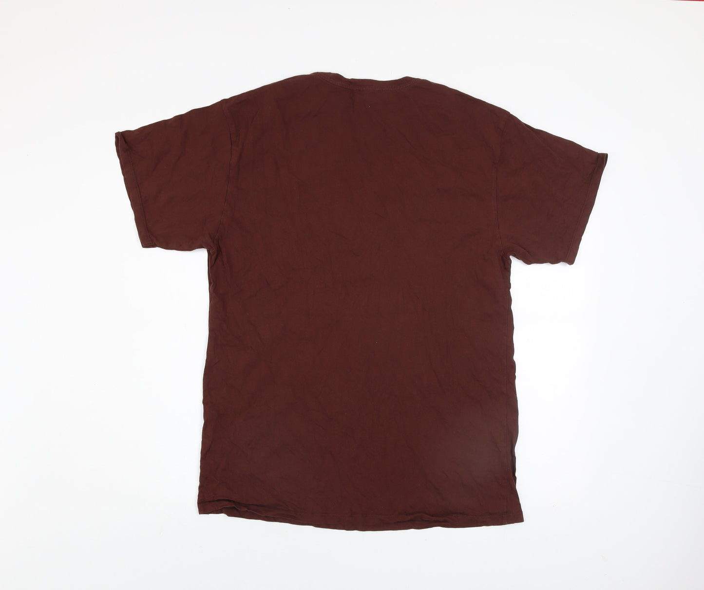 New Look Women's Brown Crew Neck Graphic T-Shirt Size 12