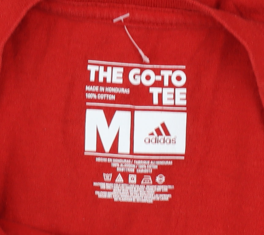 Adidas Men's Red The Go-To Tee T-Shirt Size M Cotton Casual