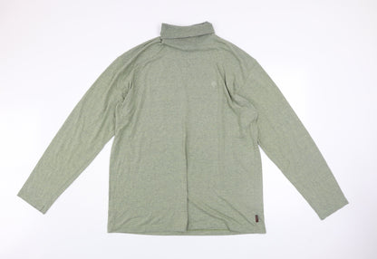 Mulberry Men’s Green Roll Neck Cotton Blend Pullover Jumper XL