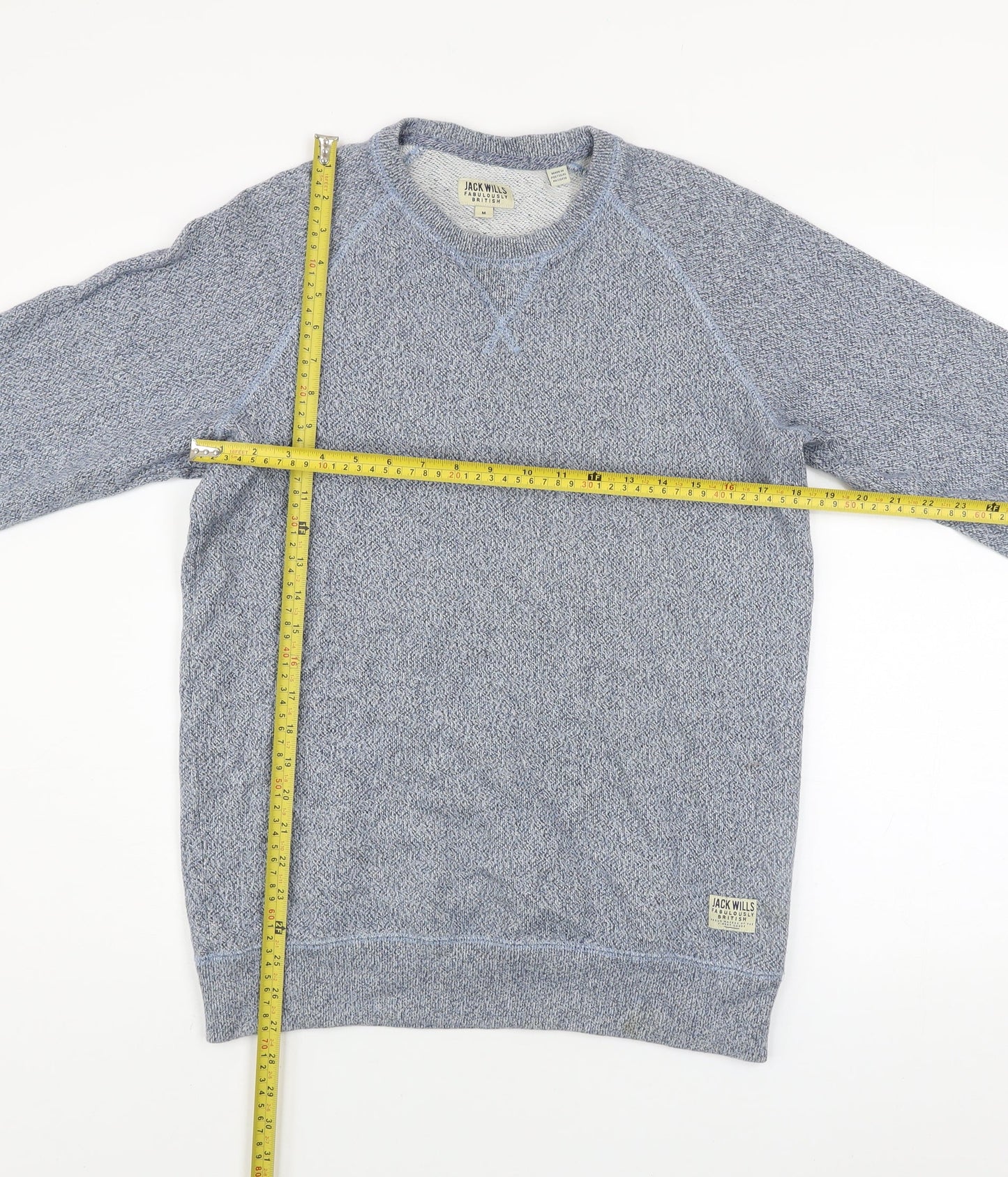 Jack Wills Mens Blue Cotton Crew Neck Pullover Jumper M