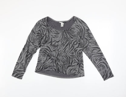 Womens UK Size M Studio JPR Grey Basic T-Shirt