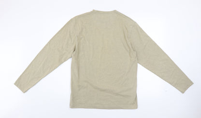 Rocha John Rocha Men's Beige Long Sleeve Cotton Blend Casual Top Size S