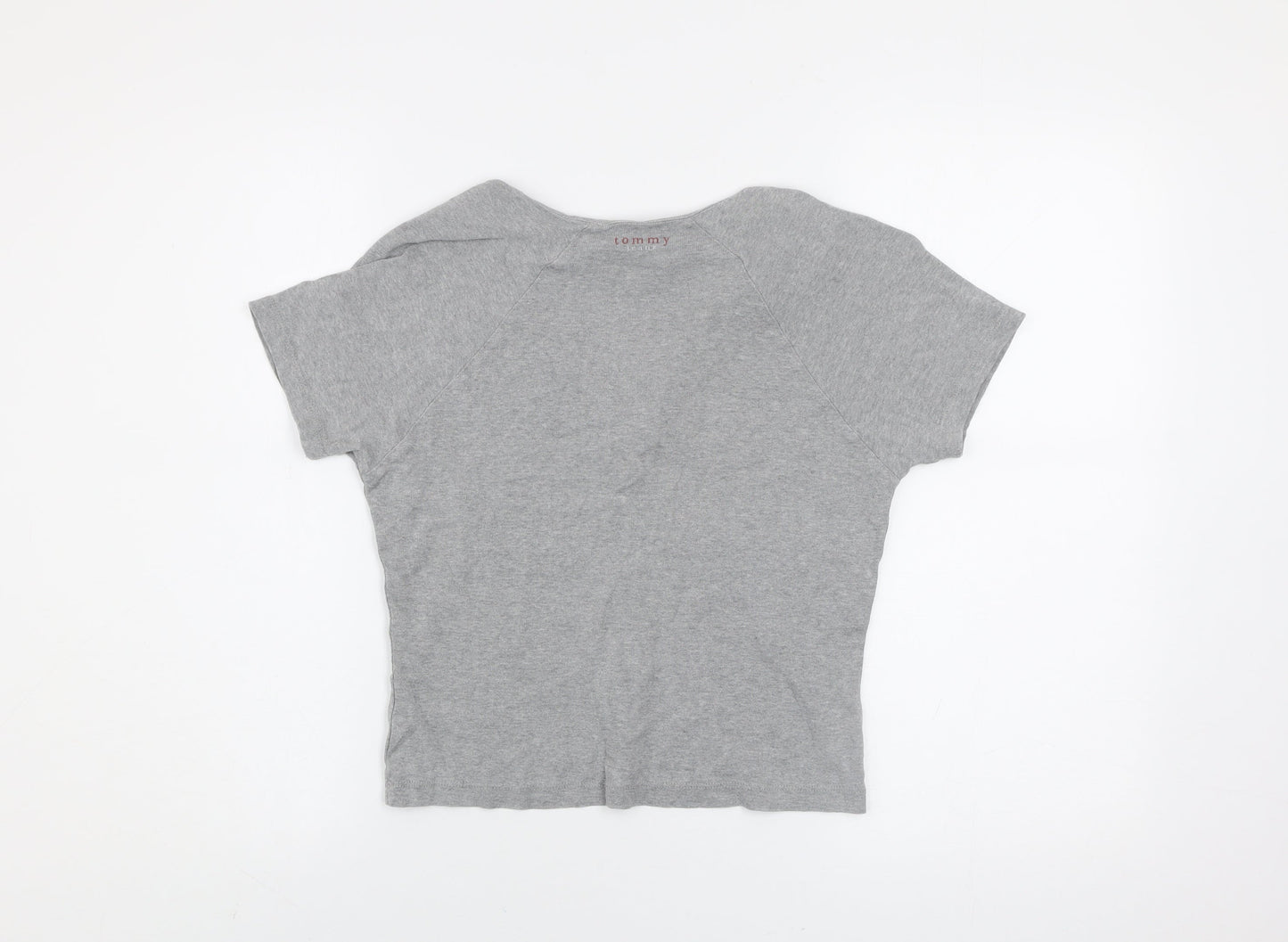 Womens UK Size S Tommy Jeans Grey Cropped T-Shirt