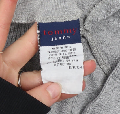 Womens UK Size S Tommy Jeans Grey Cropped T-Shirt