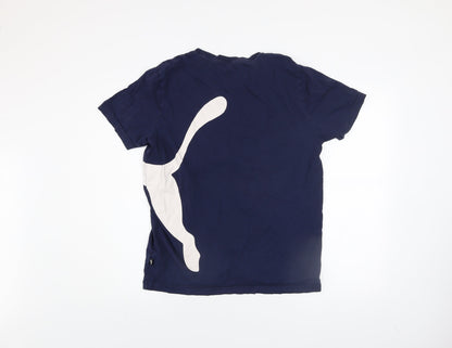 Puma Men's Blue Graphic Sports T-Shirt Size M Cotton Crew Neck
