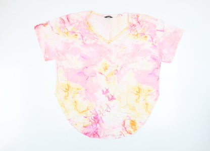 Womens UK Size 4XL CHICME Multicoloured Basic T-Shirt