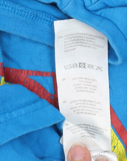 Superman Men's Blue 2XL Graphic Short Sleeve Cotton T-Shirt