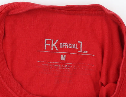 FK Official Red Pikachu Long Sleeve Cotton Anime Graphic Top Men’s M
