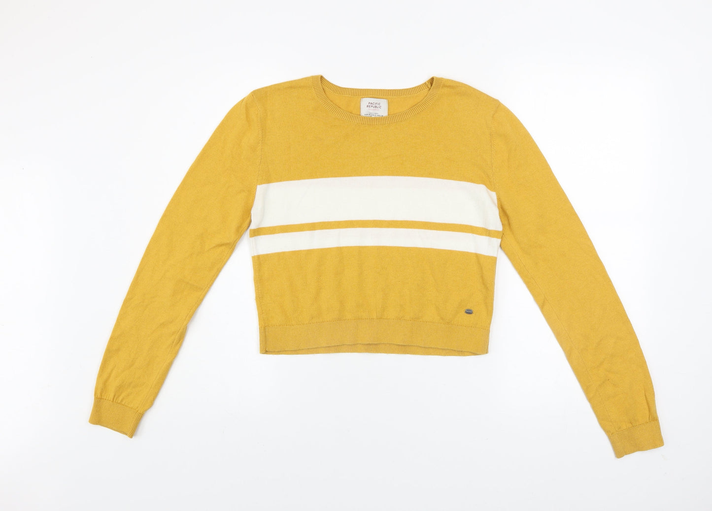 Womens UK Size 12 Pull&Bear Yellow Pullover Jumper