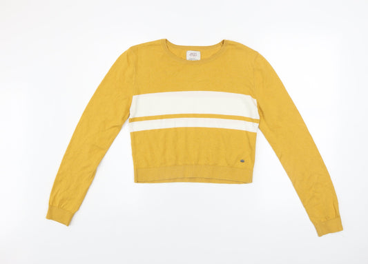 Womens UK Size 12 Pull&Bear Yellow Pullover Jumper