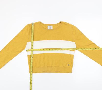 Womens UK Size 12 Pull&Bear Yellow Pullover Jumper