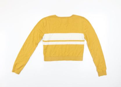 Womens UK Size 12 Pull&Bear Yellow Pullover Jumper