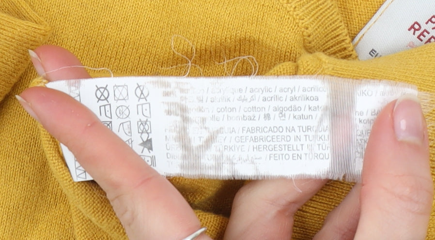 Womens UK Size 12 Pull&Bear Yellow Pullover Jumper