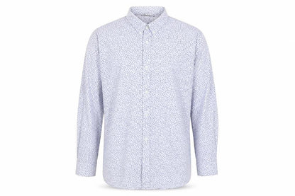 French Connection Men's Blue Floral Cotton Button-Up Shirt 2XL