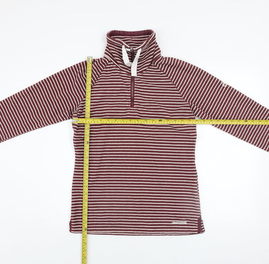 Craghoppers Women's Burgundy Striped 1/2 Zip Pullover Sweatshirt UK 10